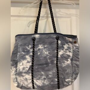 Tie dye patterned tote with matching detachable pouch